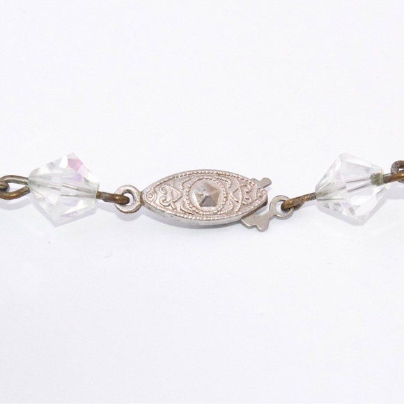 Vintage Aurora Borealis Crystal Necklace Rosary Link Bead 25.5” Long - Picture 5 of 5